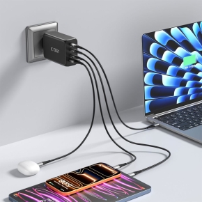 TECH-PROTECT NC240W-GAN 4-PORT NETWORK CHARGER PD 240W  QC3.0 BLACK