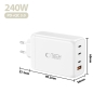 TECH-PROTECT NC240W-GAN 4-PORT NETWORK CHARGER PD 240W  QC3.0 WHITE