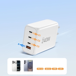 TECH-PROTECT NC240W-GAN 4-PORT NETWORK CHARGER PD 240W  QC3.0 WHITE