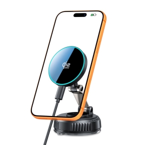 TECH-PROTECT V8 MAGNETIC MAGSAFE WINDSHIELD & DASHBOARD CAR MOUNT WIRELESS CHARGER 25W QI2.2 BLACK