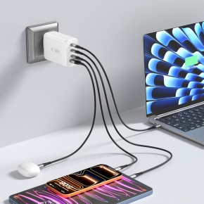 TECH-PROTECT NC240W-GAN 4-PORT NETWORK CHARGER PD 240W  QC3.0 WHITE