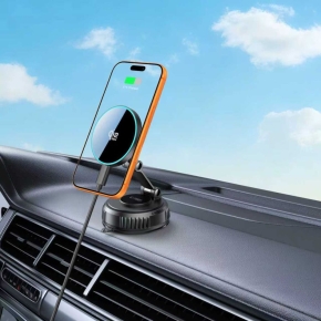 TECH-PROTECT V8 MAGNETIC MAGSAFE WINDSHIELD & DASHBOARD CAR MOUNT WIRELESS CHARGER 25W QI2.2 BLACK