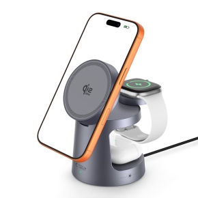 TECH-PROTECT A48 3IN1 MAGNETIC MAGSAFE WIRELESS CHARGER 25W QI2.2 DARK GREY