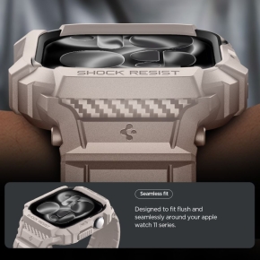 SPIGEN RUGGED ARMOR ”PRO” V2 APPLE WATCH 10  11 (46 MM) DUNE BEIGE