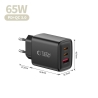 TECH-PROTECT NCA65W-GAN 3-PORT NETWORK CHARGER PD 65W  QC3.0 BLACK