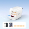 TECH-PROTECT NCA65W-GAN 3-PORT NETWORK CHARGER PD 65W  QC3.0 WHITE