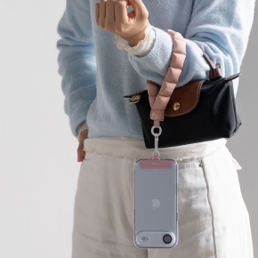 RINGKE HOLDER & PUFFER HAND STRAP FLORAL PINK