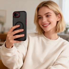 TECH-PROTECT MAGCAM MAGSAFE IPHONE 16E  17E MATTE BLACKRED