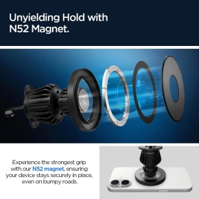 SPIGEN MFT13 MAGNETIC MAGSAFE DASHBOARD & VENT CAR MOUNT SILVER