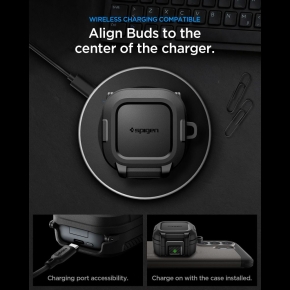 SPIGEN LOCK FIT SAMSUNG GALAXY BUDS 4  4 PRO MATTE BLACK