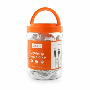 Kabel VIDVIE DC09 USB/iPhone 2.1A, 1m biały 30 szt.