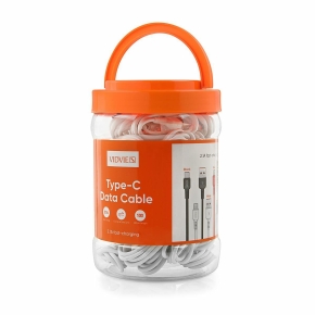VIDVIE DC09 USB/Type C Cable 2.1A, 1m white 30 pcs.