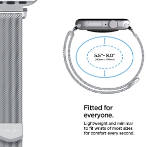 SPIGEN WBM4 BAND APPLE WATCH 8  9  10  11  SE (40  41  42 MM) SILVER