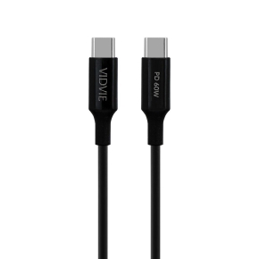 VIDVIE CB4049 Type C/Type C Kabel 60W, 1m Schwarz