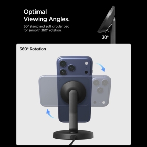 SPIGEN EF151MS ESSENTIAL MAGNETIC MAGSAFE WIRELESS CHARGER 15W BLACK