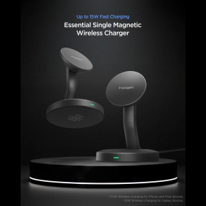 SPIGEN EF151MS ESSENTIAL MAGNETIC MAGSAFE WIRELESS CHARGER 15W BLACK