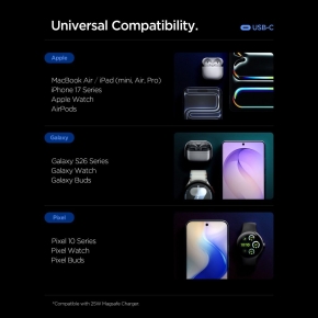 SPIGEN EE451EU ESSENTIAL 1-PORT NETWORK CHARGER 45W + TYPE-C CABLE WHITE