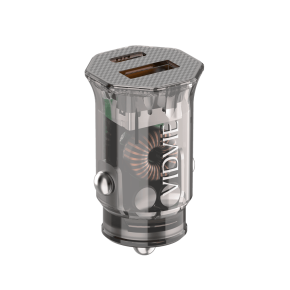 Ładowarka samochodowa VIDVIE CC549 1xUSB + 1xType C + kabel Type C/iPhone 30W czarny