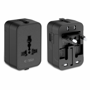 TECH-PROTECT TA300 TRAVEL ADAPTER EU  UK  US  AU BLACK