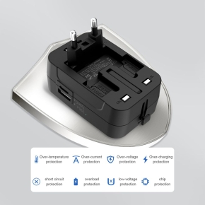 TECH-PROTECT TA300 TRAVEL ADAPTER EU  UK  US  AU BLACK