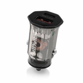 Auto-Ladegerät VIDVIE CC549 1xUSB + 1xTyp-C + Kabel Typ-C/Typ-C 30W schwarz