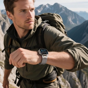 TECH-PROTECT MILANO VANGUARD APPLE WATCH 8  9  10  11  SE  ULTRA (44  45  46  49 MM) TITANIUM