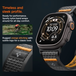SPIGEN ATHLEX AIR 2 APPLE WATCH 8  9  10  11  SE  ULTRA (44  45  46  49 MM) ACTIVE BLACK  ORANGE