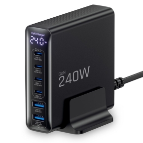 TECH-PROTECT DC240W-GAN 6-PORT DESKTOP-LADEGERÄT PD 240W QC3.0 SCHWARZ