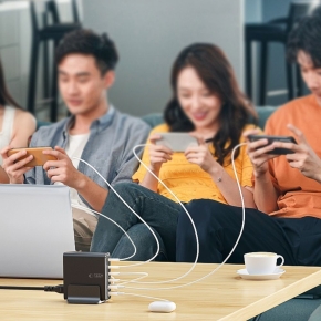 TECH-PROTECT DC240W-GAN 6-PORT DESKTOP CHARGER PD 240W  QC3.0 BLACK