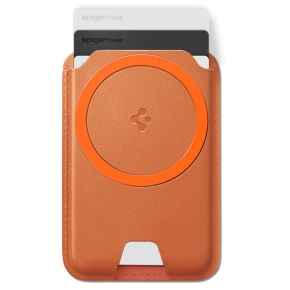 SPIGEN VALENTINUS MAGFIT+ MAGSAFE UNIVERSAL MAGNETIC CARD HOLDER METALLIC ORANGE