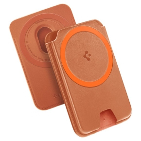 SPIGEN VALENTINUS MAGFIT+ MAGSAFE UNIVERSAL MAGNETIC CARD HOLDER METALLIC ORANGE