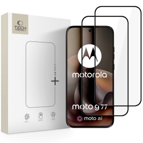 SZKŁO HARTOWANE TECH-PROTECT GLASS FIT+ 2-PACK MOTOROLA MOTO G67  G77 BLACK