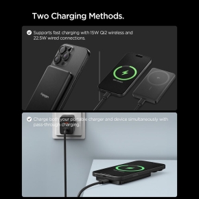 SPIGEN EA2205MQ ESSENTIAL MAGSAFE POWER BANK 5000MAH 22.5W QI2 BLACK