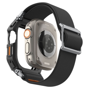 SPIGEN LITE FIT PRO & TEMPERED GLASS APPLE WATCH ULTRA 1  2  3 (49 MM) MATTE BLACK
