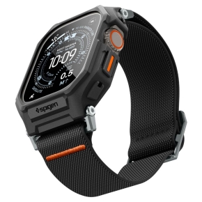 SPIGEN LITE FIT PRO & TEMPERED GLASS APPLE WATCH ULTRA 1  2  3 (49 MM) MATTE BLACK