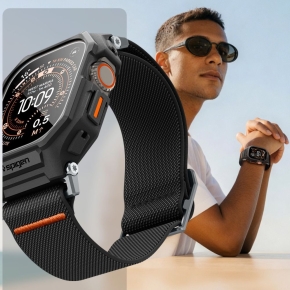 SPIGEN LITE FIT PRO & TEMPERED GLASS APPLE WATCH ULTRA 1  2  3 (49 MM) MATTE BLACK
