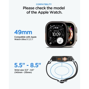 SPIGEN LITE FIT PRO & TEMPERED GLASS APPLE WATCH ULTRA 1  2  3 (49 MM) MATTE BLACK
