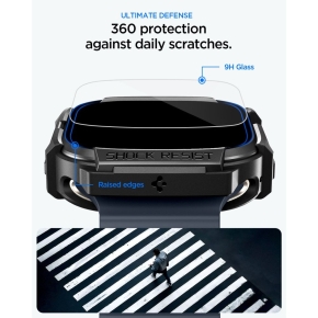 SPIGEN RUGGED ARMOR & TEMPERED GLASS APPLE WATCH ULTRA 1  2  3 (49 MM) MATTE BLACK