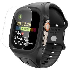 SPIGEN LIQUID AIR PRO & TEMPERED GLASS APPLE WATCH ULTRA 1  2  3 (49 MM) BLACK