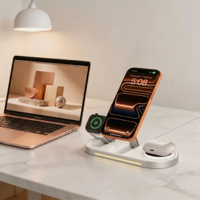 TECH-PROTECT A51 3IN1 MAGNETIC MAGSAFE WIRELESS CHARGER 25W QI2.2 WHITE
