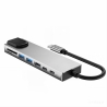 TECH-PROTECT HB09 HUB ADAPTER 8IN1 TYPE-C + USB-A3.0 + USB-C3.0 + HDMI 4K 60HZ + SDTF + PD100W + RJ45 1000MBS SPACE GREY