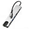 TECH-PROTECT HB09 HUB ADAPTER 8IN1 TYPE-C + USB-A3.0 + USB-C3.0 + HDMI 4K 60HZ + SDTF + PD100W + RJ45 1000MBS SPACE GREY