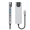 TECH-PROTECT HB09 HUB ADAPTER 8IN1 TYPE-C + USB-A3.0 + USB-C3.0 + HDMI 4K 60HZ + SDTF + PD100W + RJ45 1000MBS SPACE GREY