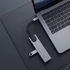TECH-PROTECT HB09 HUB ADAPTER 8IN1 TYPE-C + USB-A3.0 + USB-C3.0 + HDMI 4K 60HZ + SDTF + PD100W + RJ45 1000MBS SPACE GREY