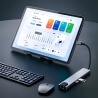 TECH-PROTECT HB09 HUB ADAPTER 8IN1 TYPE-C + USB-A3.0 + USB-C3.0 + HDMI 4K 60HZ + SDTF + PD100W + RJ45 1000MBS SPACE GREY