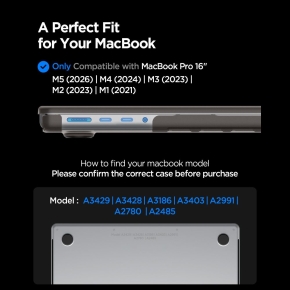 SPIGEN AIRSKIN MACBOOK PRO 16 M1-M5  M5 PRO  M5 PRO MAX 2021-2026 FROST BLACK
