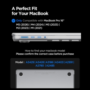 SPIGEN AIRSKIN MACBOOK PRO 16 M1-M5  M5 PRO  M5 PRO MAX 2021-2026 FROST CLEAR