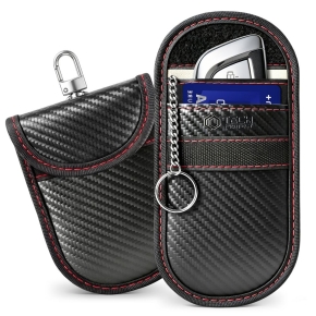TECH-PROTECT KLR100 POUCH KEYLESS RFID SIGNAL BLOCKER CASE CARBON BLACKRED