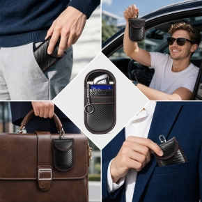 TECH-PROTECT KLR100 POUCH KEYLESS RFID SIGNAL BLOCKER CASE CARBON BLACKRED