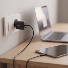 TECH-PROTECT NCA100W-GAN-AVS 3-PORT NETWORK CHARGER PD 3.2 100W  QC3.0 BLACK